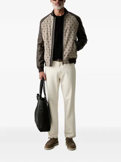 Guess Usa Logo-monogram Bomber Jacket In Multi