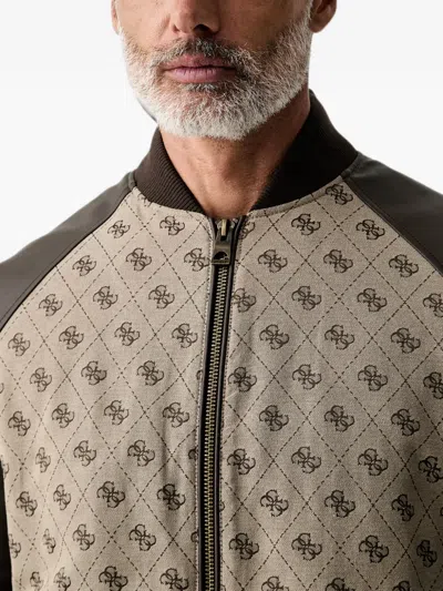 Guess Usa Logo-monogram Bomber Jacket In Multi