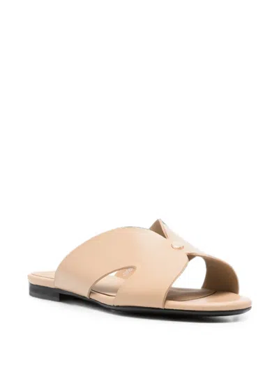 Sergio Moretti Firenze Cut-out Leather Sandals In Multi