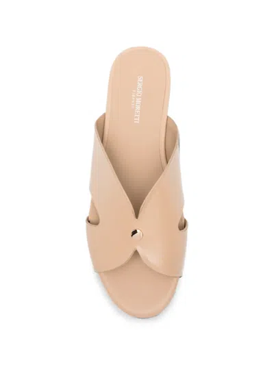 Sergio Moretti Firenze Cut-out Leather Sandals In Multi