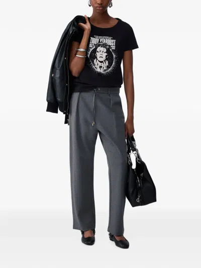 Liu •jo Drawstring Trousers In Gray