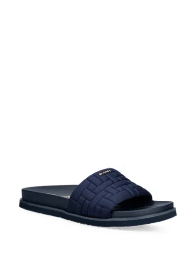 Gant Woven-effect Slides In Blue