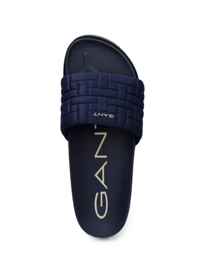 Gant Woven-effect Slides In Blue