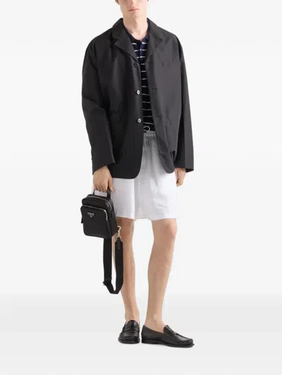 Prada Saffiano Leather Mini One-shoulder Backpack In Black