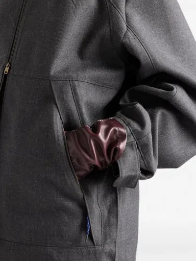 Prada Mélange Hopsack Wool Jacket In Gray