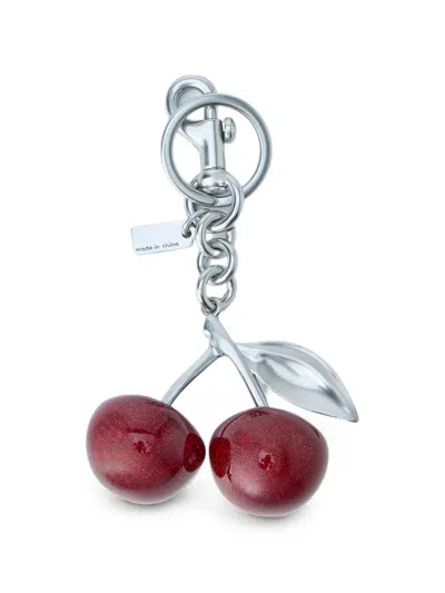 Coach Cherry Charm Keyring In Silver