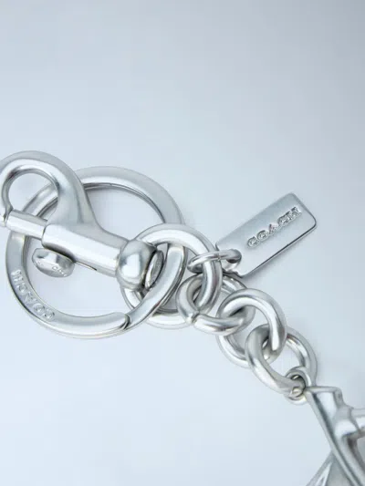 Coach Cherry Charm Keyring In Silver