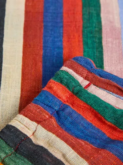 Staud Mateo Stripe Cotton Drawstring Pants In Multi