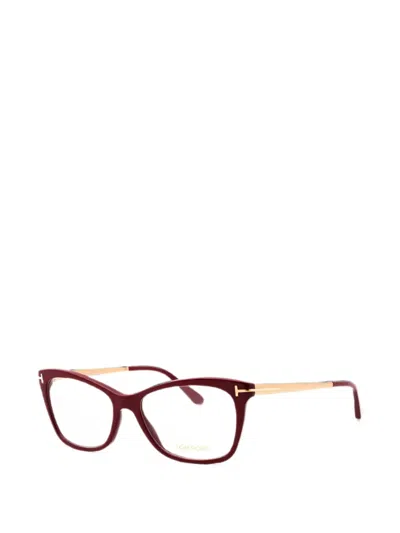 Tom Ford Rectangle-frame Glasses In Red