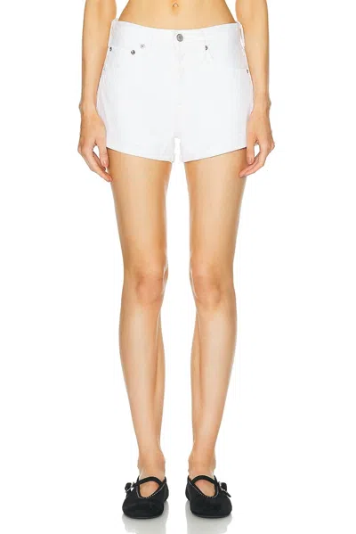 Agolde Parker Vintage Cuff-off Shorts In Fortune Cookie In White