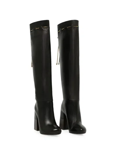 Lanvin Drawstring Knee-high Boots In Black