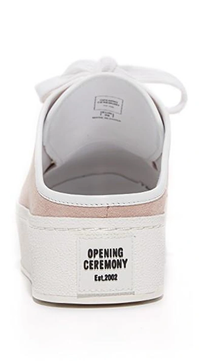 Shop Opening Ceremony Cici Lace Up Suede Slides In Light Pink