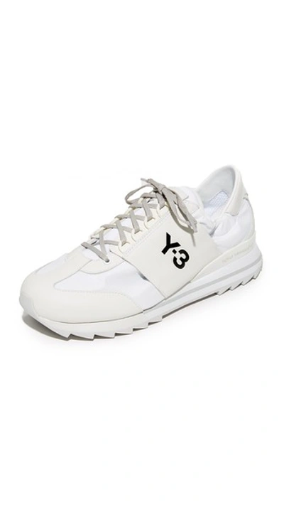 Shop Y-3 Rhita Sport Sneakers In Crystal White/solid Grey