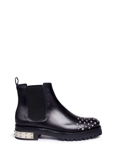 Shop Alexander Mcqueen 'mod' Stud Leather Chelsea Boots