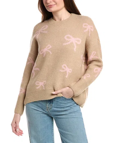 Cece Ribbon Jacquard Pullover In Brown