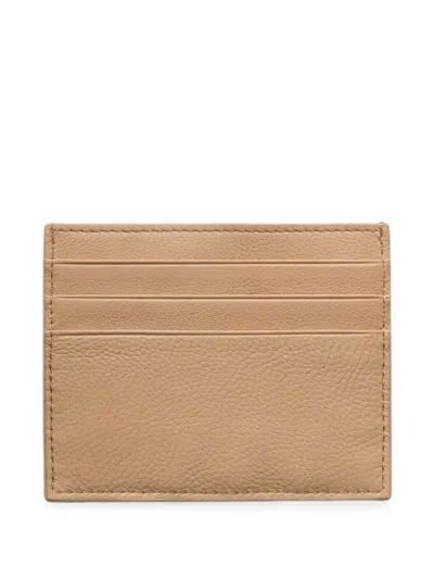 Prada Leather Card Holder In Neutral