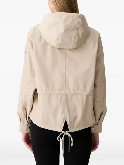 Dkny Hooded Drawstring Jacket In Neutral