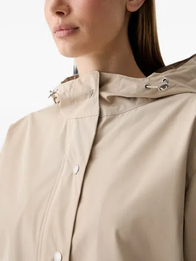 Dkny Hooded Drawstring Jacket In Neutral