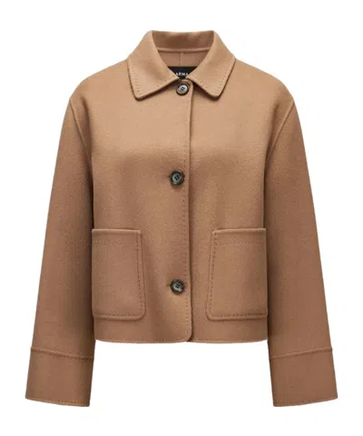 Arma Long-sleeved Leather Jacket In Brown