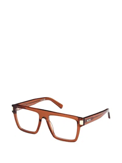 Mcm Square-frame Glasses In Brown