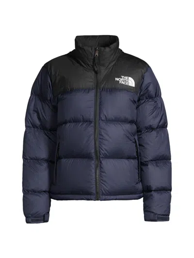 The North Face Retro Nuptse Water Resistant Goose Down Short Puffer Jacket In Blue