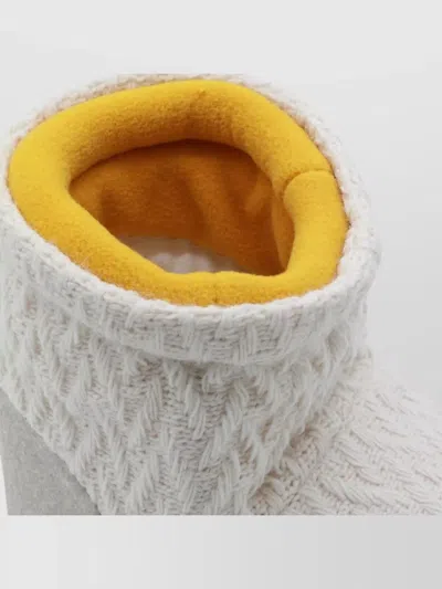 Moon Boot Knit Texture Ankle Boots Modern Design In Neutral