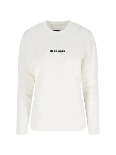 Jil Sander Logo Sweater In White