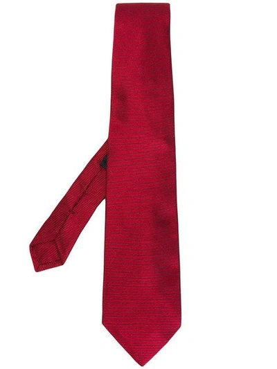 Shop Etro Striped Tie - Red
