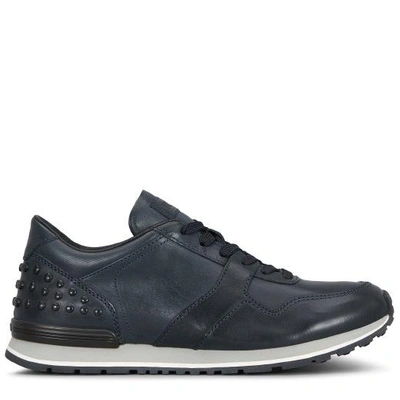 Shop Tod's Sneakers In Leather In Blue