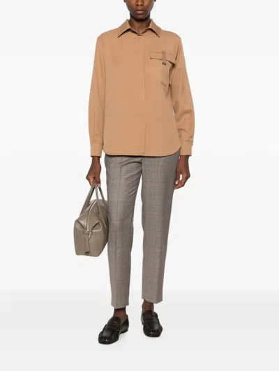 Herno Flap-pocket Shirt In Brown