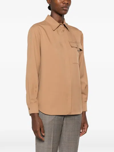 Herno Flap-pocket Shirt In Brown