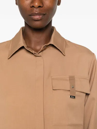 Herno Flap-pocket Shirt In Brown