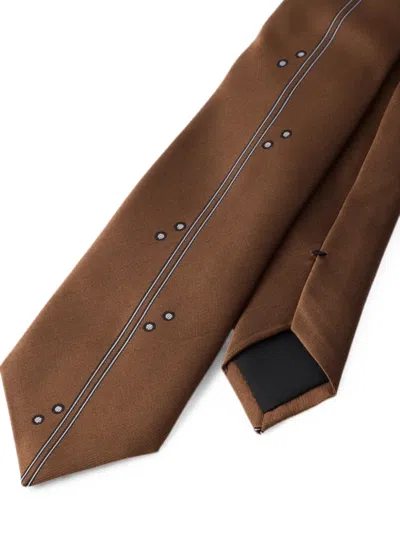 Prada Silk Tie In Brown