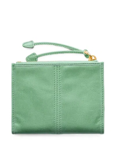 Prada Small Leather Wallet In グリーン