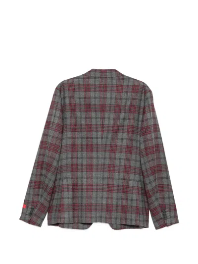 Isaia Check-pattern Notch-lapel Blazer In Multi