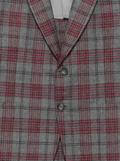 Isaia Check-pattern Notch-lapel Blazer In Multi