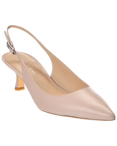 Stuart Weitzman Isla 50 Leather Slingback Pump In Pink