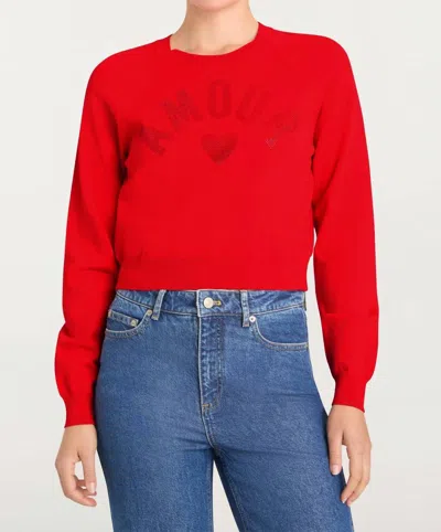 Cinq À Sept Cinq A Sept Amour Heatset Pullover Sweater In Red