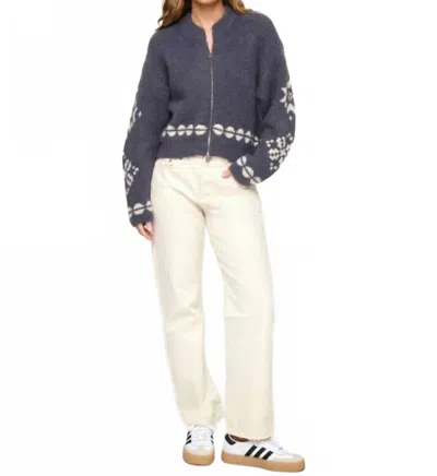 L*space Cosmos Zip Sweater In Snowy Mile Fair Isle In Gray