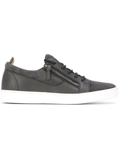 Shop Giuseppe Zanotti Lace-up Sneakers In Grey