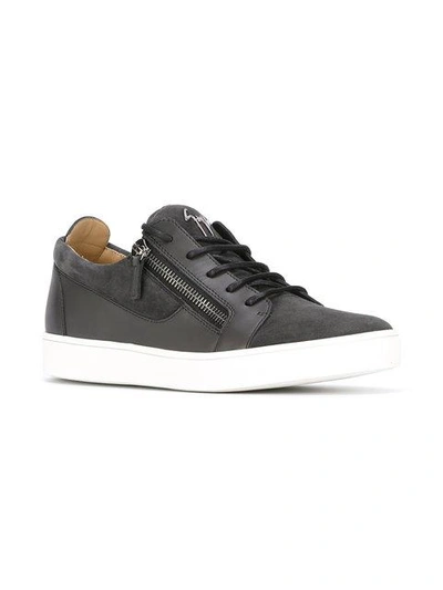 Shop Giuseppe Zanotti Lace-up Sneakers In Grey