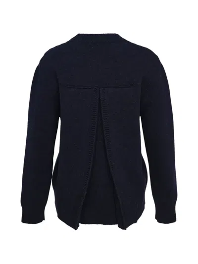 Jil Sander Back-slit Oversized Sweater In Blue