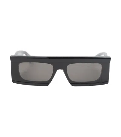 Alaïa Rectangular Frame Dark Lenses Sunglasses Design In Red