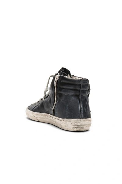 Shop Golden Goose Slide Sneaker In Black Leather Studs