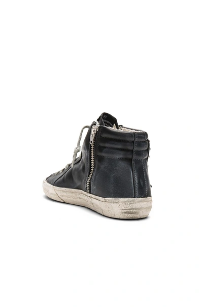 Golden Goose Studded Leather Slide Sneakers In Black Leather Studs