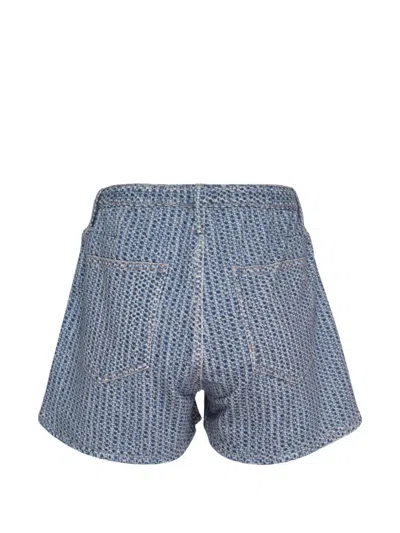 Rag & Bone Geometric-pattern Shorts In Blue