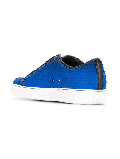 Shop Lanvin Bi-colour Low Top Sneakers In Blue