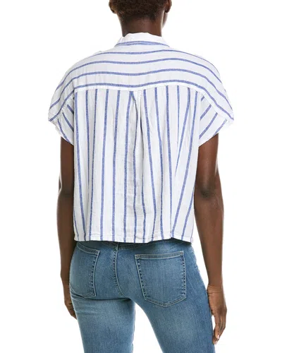 Z Supply Parallel Button Down Linen-blend Top In White