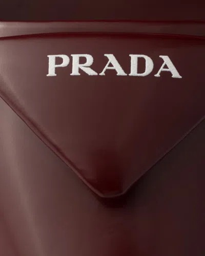 Prada Slingback Pumps In Leather With Brushed Finish In Brown
