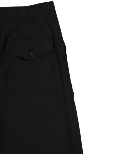 Auralee Herringbone Wool Wide-leg Cargo Pants In Black